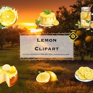 Aquarelle citron clipart, clipart limonade, PNG, téléchargement immédiat, usage Commercial