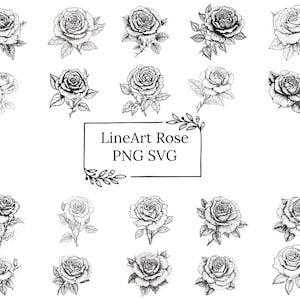20 projektów Rose Svg | Rose Svg | Pakiet Rose | Pakiet Floral Svg | Geometryczna Rose Svg | Tatuaż Rose Svg | Geometryczny Floral Svg | Róża PNG