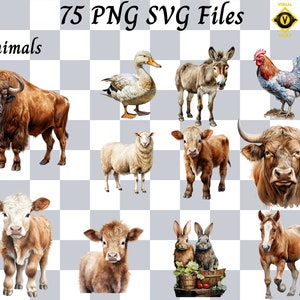 Farm Life Clipart Bundle, Farm Life Watercolor Clipart, Farm Animals ...