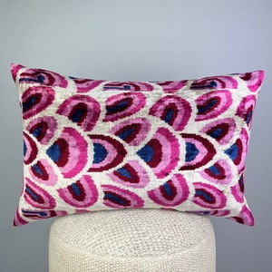 Ikat Cushion Pillow Cover Velvet Pillow Ikat Pillow Velvet Ikat Cushion image 1