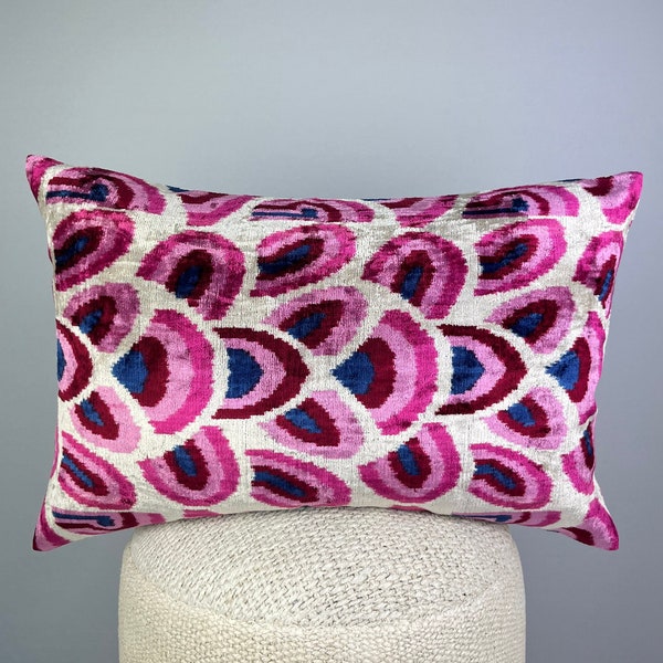 Ikat Cushion  | Pillow Cover | Velvet Pillow | Ikat Pillow  | Velvet Ikat Cushion