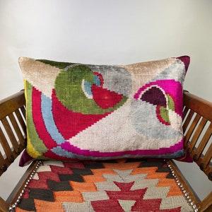 Velvet Ikat Cushion | Ikat Pillow  | Pillow Cover | Velvet Pillow
