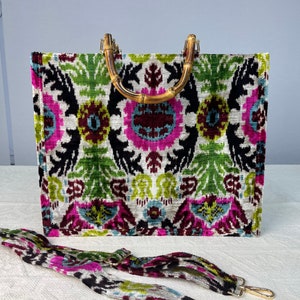 strap silk bag , ikat bag , strap velvet silk bag , strap woman bag , original bamboo silk bag , capsule wardrobe