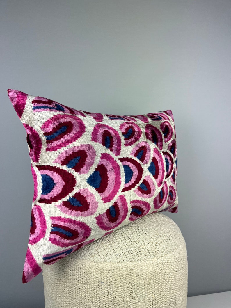 Ikat Cushion Pillow Cover Velvet Pillow Ikat Pillow Velvet Ikat Cushion image 3