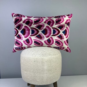 Ikat Cushion Pillow Cover Velvet Pillow Ikat Pillow Velvet Ikat Cushion image 2