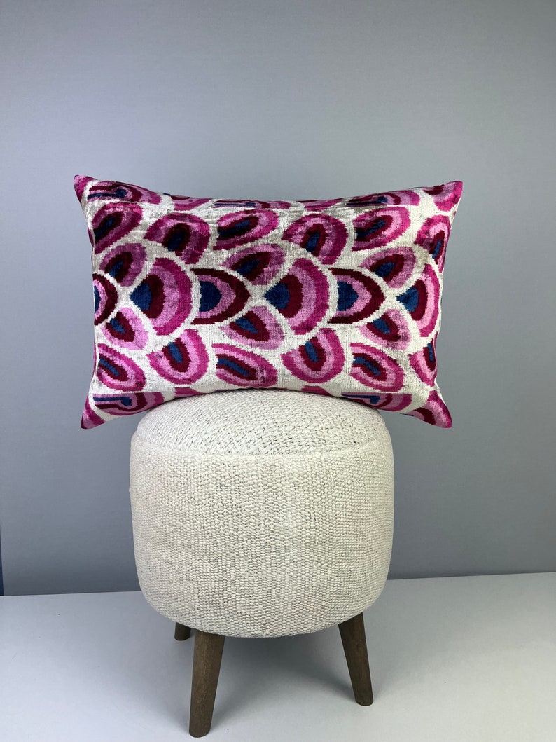 Ikat Cushion Pillow Cover Velvet Pillow Ikat Pillow Velvet Ikat Cushion image 2