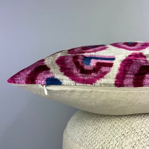 Ikat Cushion Pillow Cover Velvet Pillow Ikat Pillow Velvet Ikat Cushion image 4