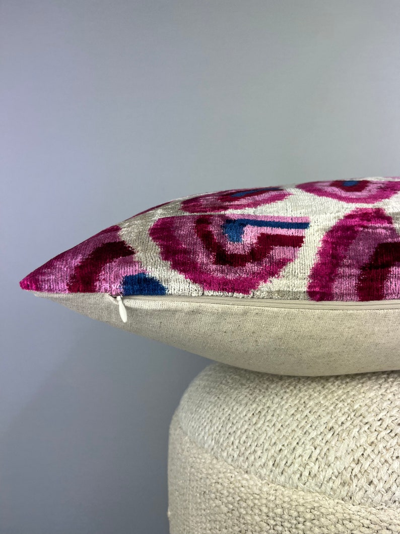 Ikat Cushion Pillow Cover Velvet Pillow Ikat Pillow Velvet Ikat Cushion image 4