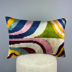 Velvet Ikat Cushion | Ikat Pillow Cover | Velvet Pillow | ikat pillow | ikat cushion