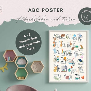 Letter poster, gift idea for school enrollment, digital download, gift for the beginning of school, wall decoration for children&#39;s room, school enrollment poster