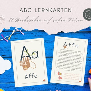 Tarjetas ABC para niños que aprenden el alfabeto / jardín de infantes / descarga digital / regalo de ingreso a la escuela / Montessori / escuela primaria