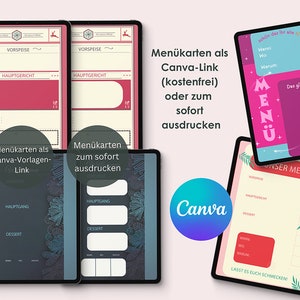 Menükarten als Canva-Vorlagenlink