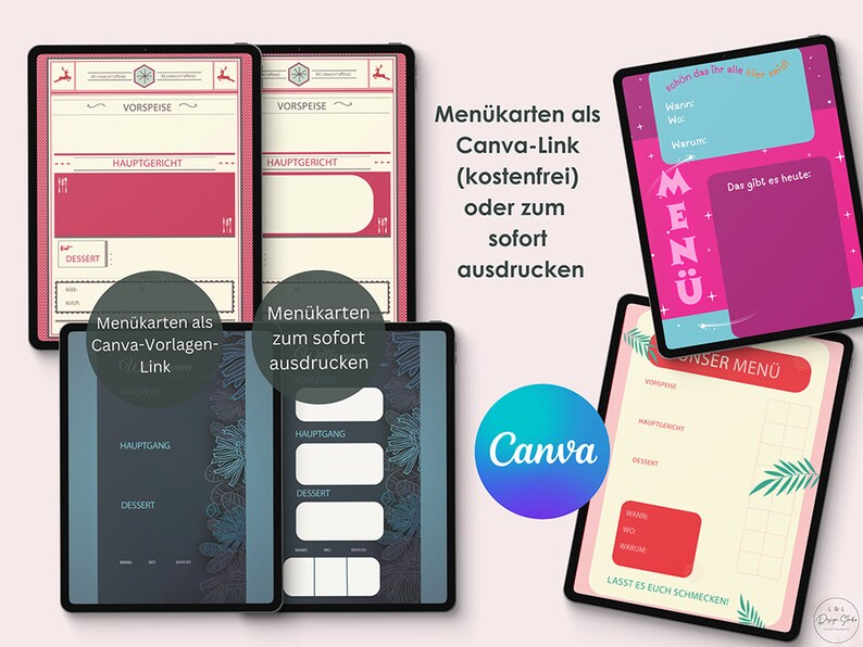 Menükarten als Canva-Vorlagenlink