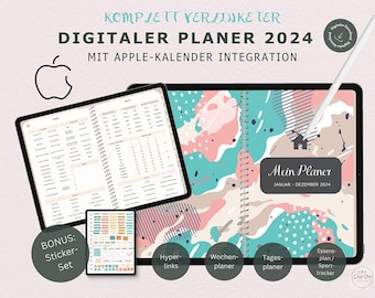 Digital Planer Deutsch 2024, Goodnotes Kalender, Apple Kalender Funktion, todo liste, Kalender Wochenplaner, Meal Planer, finanz planer