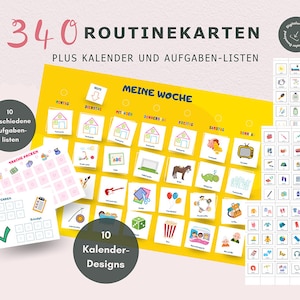 Wochenplan Kinder | 340 Routinekarten | Tagesplaner Kinder | Routineplaner | PDF Tagesplaner Sofort Digitaler Download | Wochenplaner Kinder