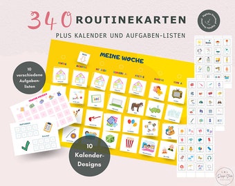 Plan hebdomadaire enfants | 340 cartes de routine | Planificateur quotidien enfants | Planificateur de routine | PDF Daily Planner Téléchargement numérique instantané | Planificateur hebdomadaire pour les enfants