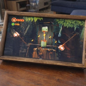 Artisan Wooden Framed Monitor 24” – Handmade Rustic Gaming Display – Industrial Desk Decor – Prototype No.01