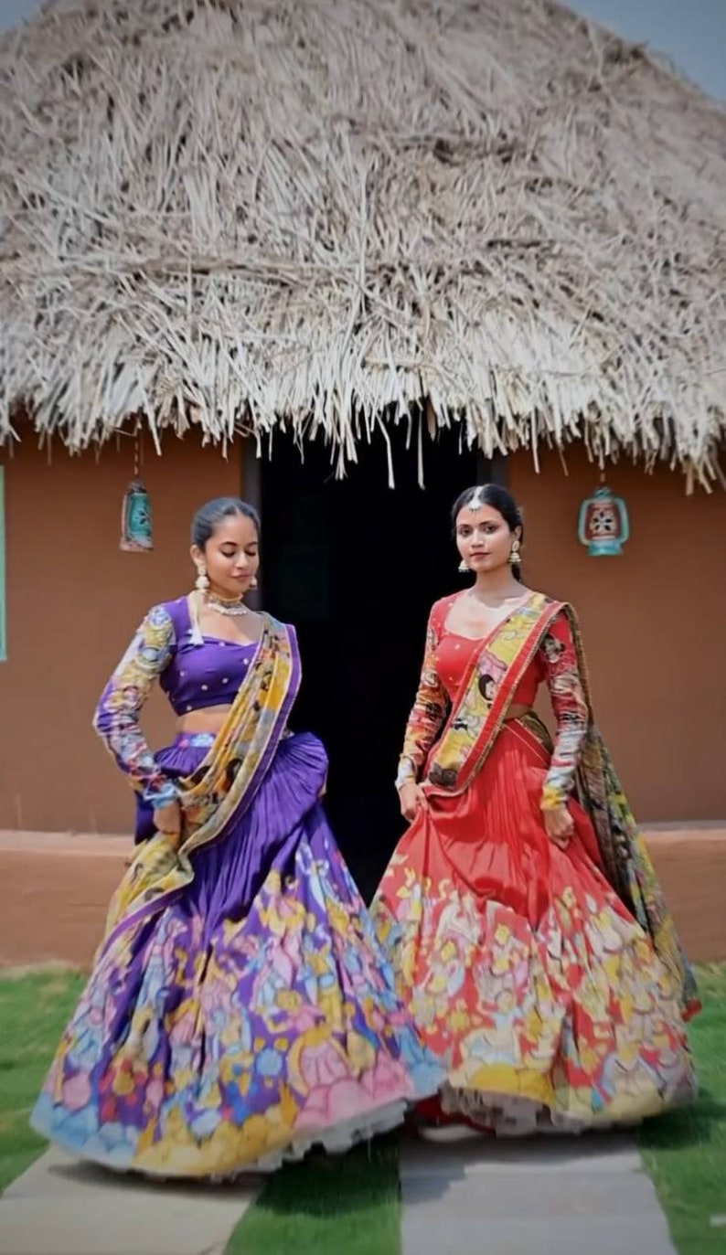Kalamkari Print Lehenga Choli Set with Dupatta – Ethnic Wear for Wedding & Festive