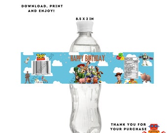 Etiquetas para botellas de agua de Toy Story