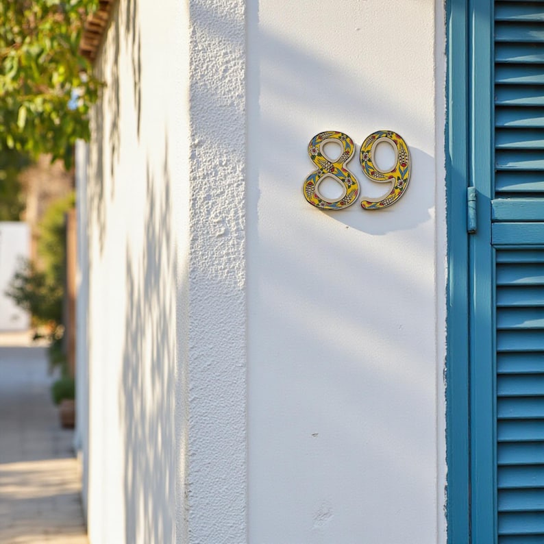 Tulip Ceramic House Numbers: Hand Decorated Address Plaque image 15