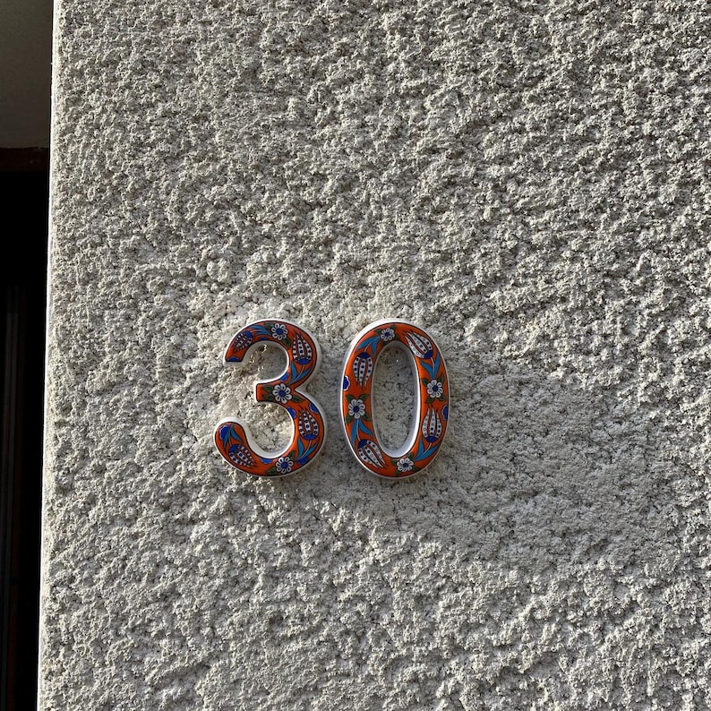 Tulip Ceramic House Numbers: Hand Decorated Address Plaque image 19