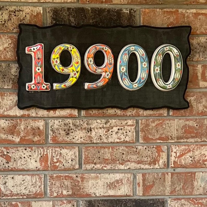 Tulip Ceramic House Numbers: Hand Decorated Address Plaque image 9