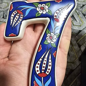 Tulip Ceramic House Numbers: Hand Decorated Address Plaque image 14