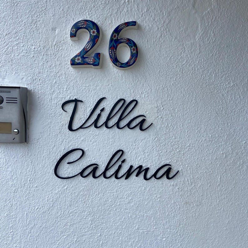 Tulip Ceramic House Numbers: Hand Decorated Address Plaque image 16