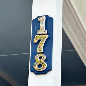 Tulip Ceramic House Numbers: Hand Decorated Address Plaque image 18