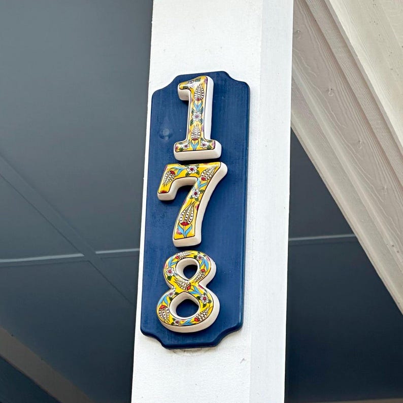 Tulip Ceramic House Numbers: Hand Decorated Address Plaque image 18