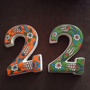 Tulip Ceramic House Numbers: Hand Decorated Address Plaque image 17