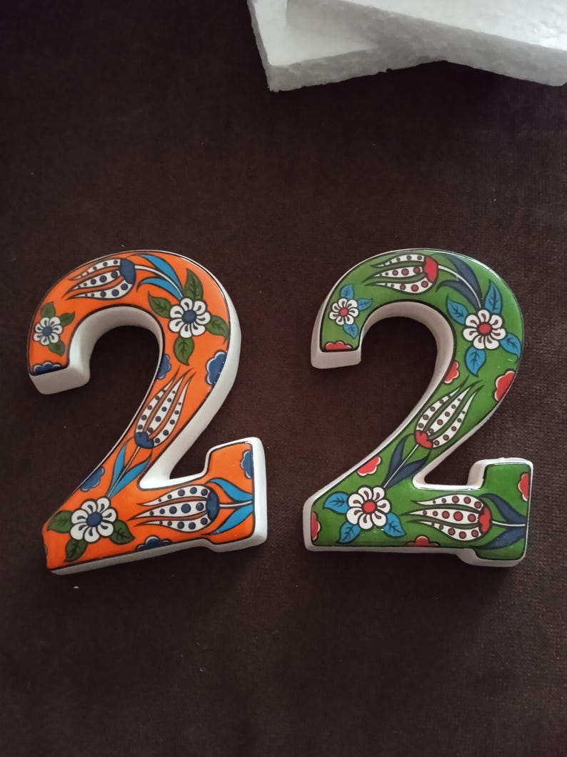 Tulip Ceramic House Numbers: Hand Decorated Address Plaque image 17