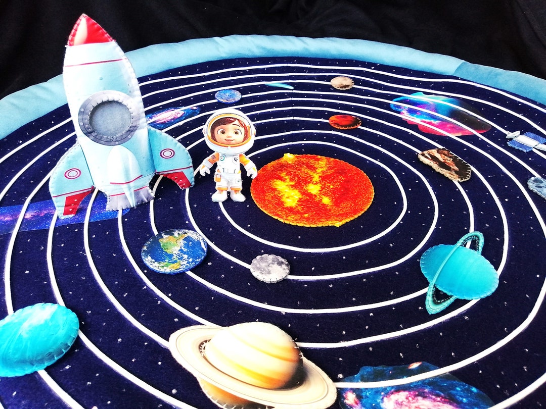 Felt Solar System Play Mat Set - 82pc Educational Space Adventure, Felt ...