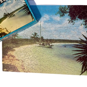 Vintage Whitman Jigsaw Puzzle, Caribbean Scene Puzzle Lover Gift