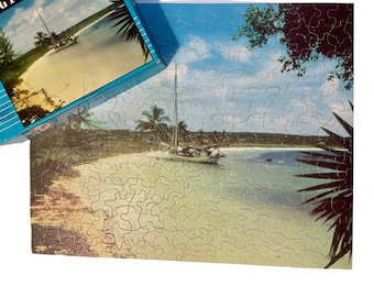 Vintage Whitman Jigsaw Puzzle, Caribbean Scene Puzzle Lover Gift