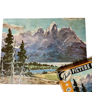Vintage Jigsaw Puzzle, 1960s Mountainscape, C Ivar Gilbert Alpine Scene
