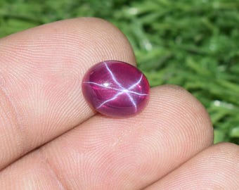 Star Ruby Loose Gemstone Flawless, Fine Quality Blood Red Star Ruby Stone, For Ring & Jewelry Making 6 Ray Star Oval 06 Ct Size 11x09x05 mm