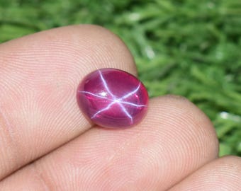 Oval Star 6 Ray Ruby Gemstone: 0.5 Ct, 11x09x05 mm, Mozambique