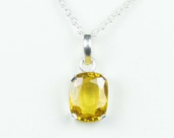 Yellow Zircon Pendant: Oval Sterling Silver Cocktail Jewelry Loose Gemstone |