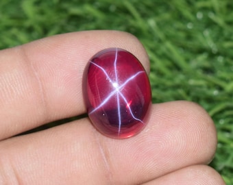 Natural Star Ruby Loose Gemstone: 29 Ct Oval, 20x15x08 mm