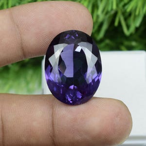 Pietra preziosa naturale di Alessandrite, per la creazione di gioielli, pietra preziosa sfusa certificata Alessandrite che cambia colore, 46 ct, dimensioni 25x19x10 mm, forma ovale