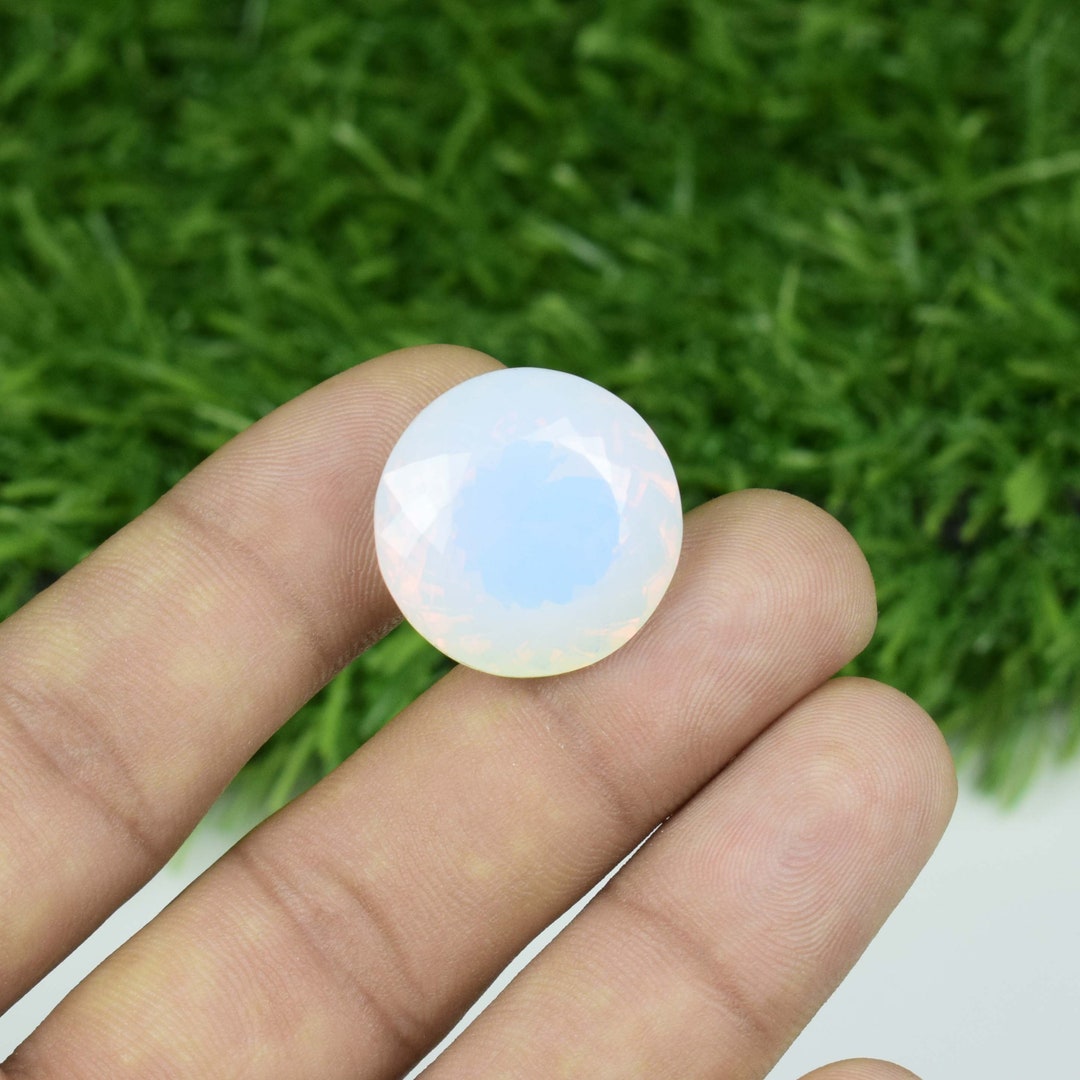 Natural High Quality White Opalite Gemstone, White Opal Round Shape