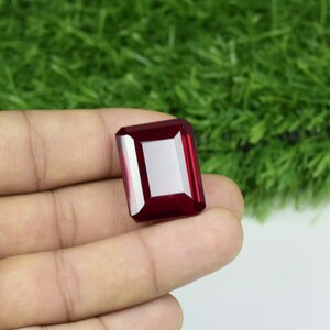 Big Size Certified Red Ruby Loose Gemstone, Red Ruby Gemstone For Jewelry Making Ring Earrings And Necklace, Emerald Shape Ruby Gemstone