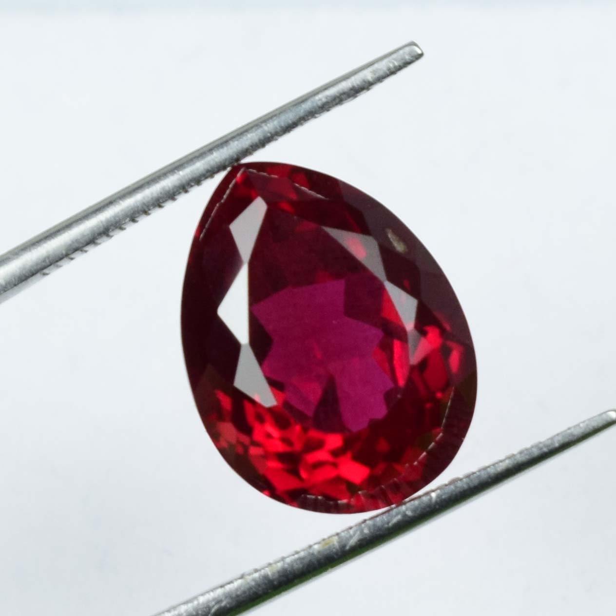 Cleanest Large Ruby 11 Ct Certified Natural Red Ruby Loose Gemstone Ring Size Pear Shape ...