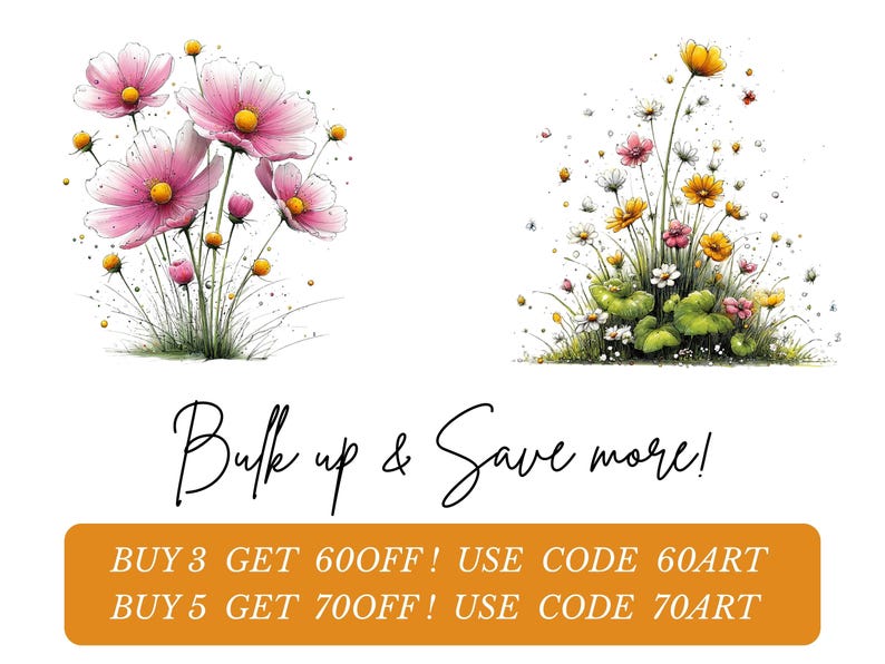 Whimsical Easter Flowers Clipart: Floral Graphics (Digital Download - 41 PNGs) image 13