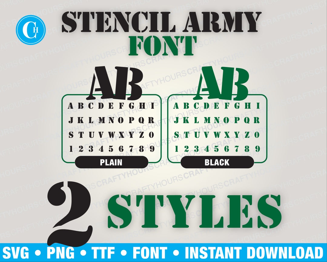 Stencil Army Font Bundle Svg Png Pdf INSTANT DOWNLOAD - Etsy