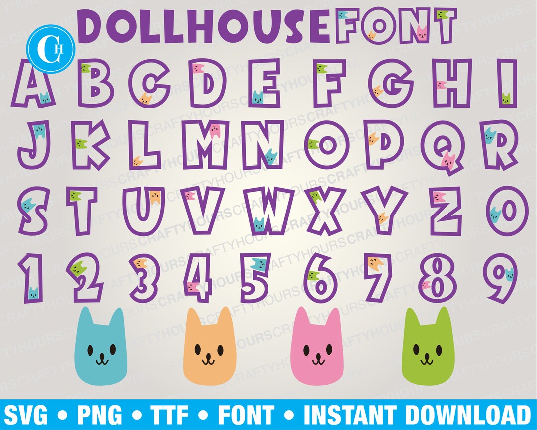 Dollhouse Font Bundle Svg Png Pdf INSTANT DOWNLOAD Etsy