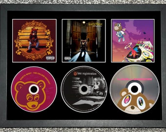 Kanye West | The College Dropout | Late Registration | Graduation | Triple CD Wall Display | Frame Not Included |