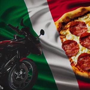 Logo-Pizza-Motorrad-Werbekarten