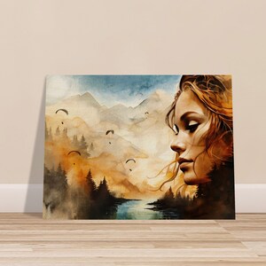 Alpin Dreams Holzdruck Paragliding Art image 1